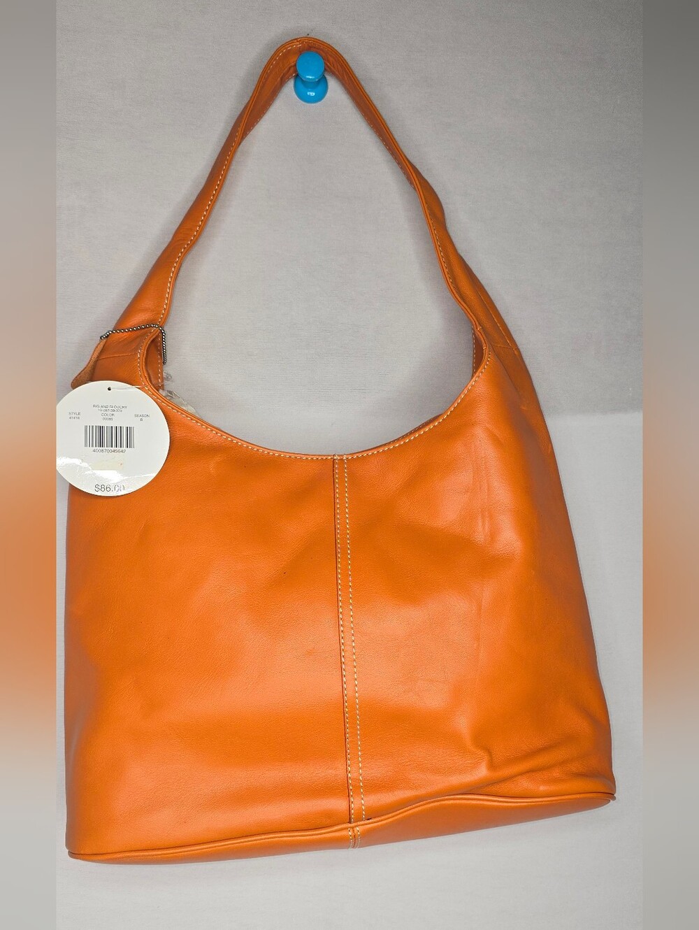 NWT Valerie Stevens Leather Hobo Bag Orange